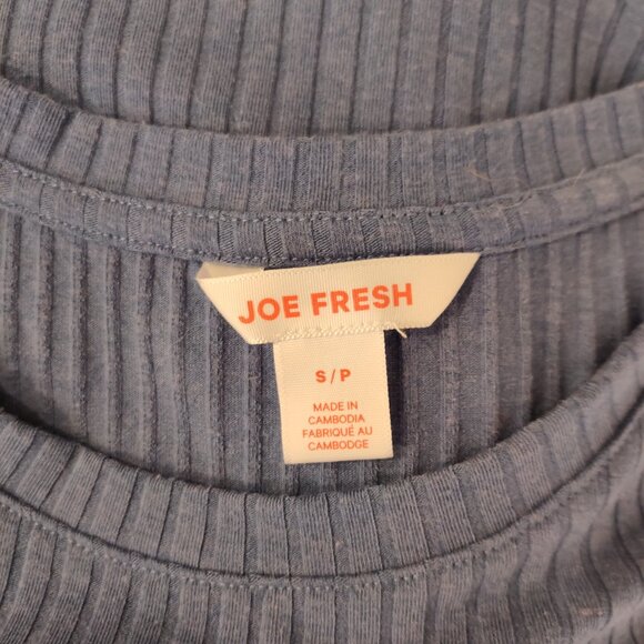 Joe Fresh Women's Ribbed Tee Shirt | Blue | Small - Picture 3 of 5